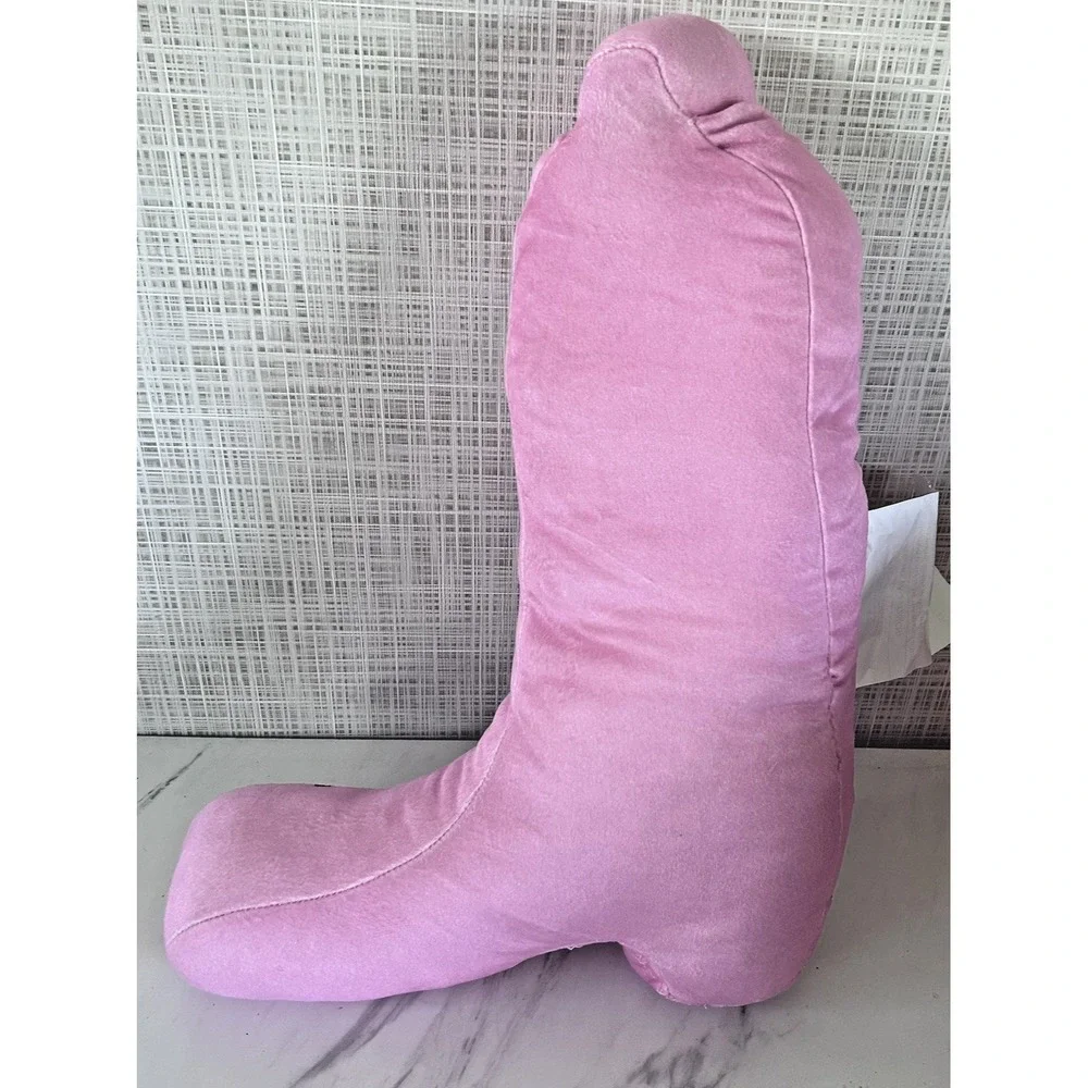 Cowgirl Boot Shaped Squish‎ Pillow Horseshoe Design Pink 16